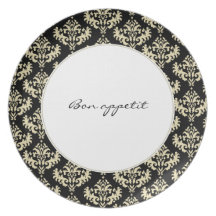 Het damastbord van Bon appetit