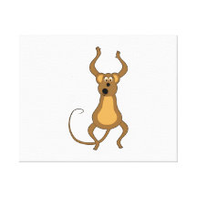Het dansen de Aap van de Cartoon Stretched Canvas Prints
