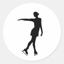 Het de enige Zwarte & Wit van de Schaatser van het Ronde Sticker