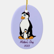 Het de herdenkings Pinguïn en Kuiken van het Moede Kerstboom Ornamenten