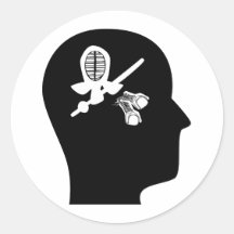 Het denken over Kendo Ronde Stickers