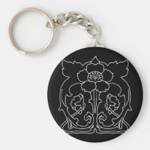 Het donkere Motief van de Bloem van de Jugendstil Sleutel Hanger