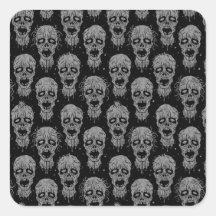 Het donkere Patroon van de Apocalyps van de Zombie Vierkant Sticker