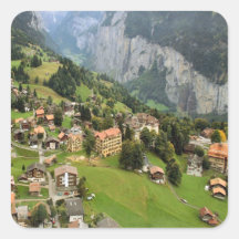 Het dorp van de berg, gebied Jungfrau Stickers