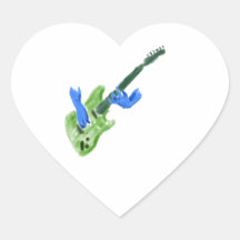 Het elektrische gitaar schilderen, groene gitaar b hart stickers