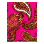 Het elektrische Indische Paisley Roze van Fuscia Wens Kaarten