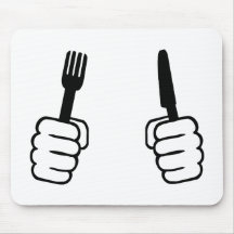 Het eten - bestek muis mat