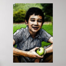 Het eten van appel poster