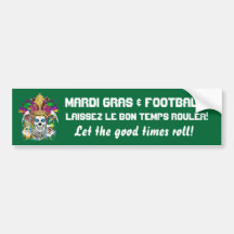 Het football Mardi Gras denkt het nota's moet vroe Bumperstickers