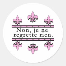 Het Frans Geen Producten van de Spijt Ronde Stickers