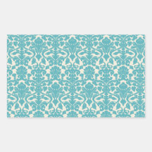 Het Franse Witte Blauw van het Damast van het Orna Stickers