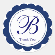 Het gegratineerde Monogram dankt u - Blauw Stickers