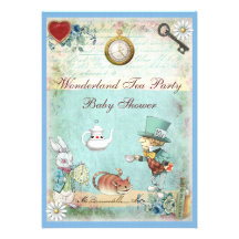 Het gekke Baby shower van het Theekransje van het  Gepersonaliseerde Uitnodigingen