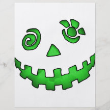 Het gekke Groene Gezicht van de Pompoen van de Lan Fullcolor Folder