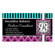 Het gekke Roze van Kleuren & het Elegante Damast v Visitekaartjes Sjabloon