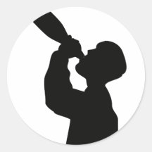 het gelukkige nieuwe jaar van de champagnedrinker ronde stickers
