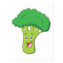 Het gelukkige Plantaardige Glimlachen van Broccoli Wens Kaart