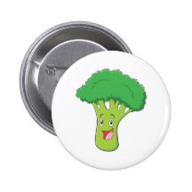Het gelukkige Plantaardige Glimlachen van Broccoli Speld Button