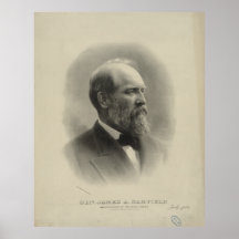 Het GENERAL JAMES A. GARFIELD Portret van het PRES Plaat