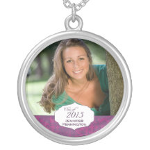 Het gepersonaliseerde paarse roze ketting van foto