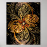 Het glanzen Fractal van Bladeren Art. Posters