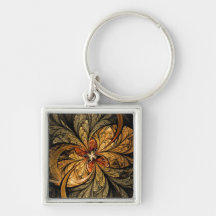 Het glanzen Fractal van Bladeren Art. Sleutelhanger