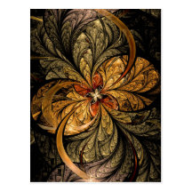 Het glanzen Fractal van Bladeren Art. Wens Kaarten