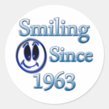 Het glimlachen sinds 1963 ronde stickers