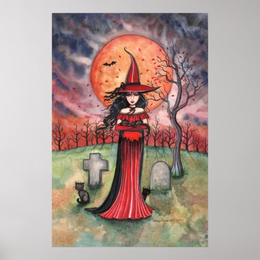 Het gotische Poster van de Heks van Halloween door