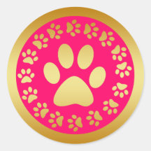 Het gouden en Roze Print van de Poot Sticker