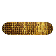 Het gouden Fonkelende Lovertje ziet eruit Skate Deck