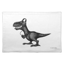 Het grappige van de de peninkt van de muziekdinosa placemat