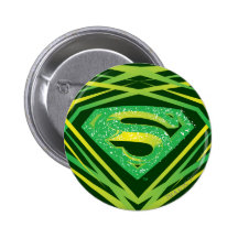 Het Groene Decoratieve Logo van de superman Speld Button