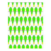 Het groene en Gele Patroon van de Vogel. Parakeets Wens Kaart