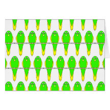 Het groene en Gele Patroon van de Vogel. Parakeets Wenskaart