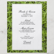 Het groene Menu van het Huwelijk van het Gras Folder