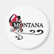Het Hart Montana van de brand Koelkast Magneten