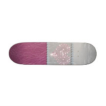 Het Hart van Bling op Glitter wit leer en roze Skate Decks