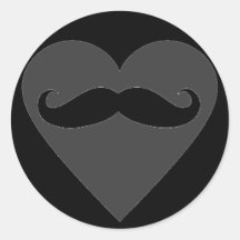 Het Hart van de snor Ronde Stickers