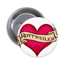 Het Hart van het Tattoo van Rottweiler Buttons