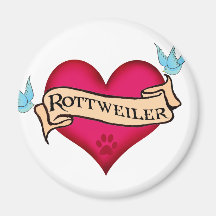 Het Hart van het Tattoo van Rottweiler Koelkast Magneetje