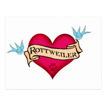 Het Hart van het Tattoo van Rottweiler Wens Kaart