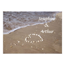 Het Hart van Shell op het horizontale Zand - Gepersonaliseerde Uitnodiging