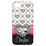 Het hete Roze Bergkristal van het Hart van de Diam iPhone 5 Cover