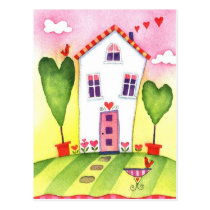 het huis is waar het hart briefkaart is briefkaarten