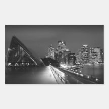 Het Huis van de Opera van Sydney bij Nacht Rechthoekige Sticker