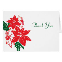 Het Huwelijk van de Poinsettia van Kerstmis dankt  Wenskaart