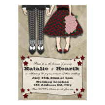 Het Huwelijk van Rockabilly, 5x7 huwelijk Persoonlijke Uitnodiging