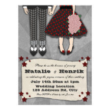 Het Huwelijk van Rockabilly, huwelijk 5.5x7.5 Persoonlijke Aankondigingen