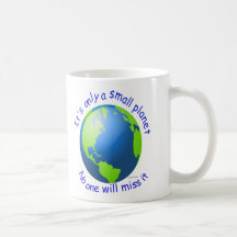 Het is slechts een kleine planeet koffie beker